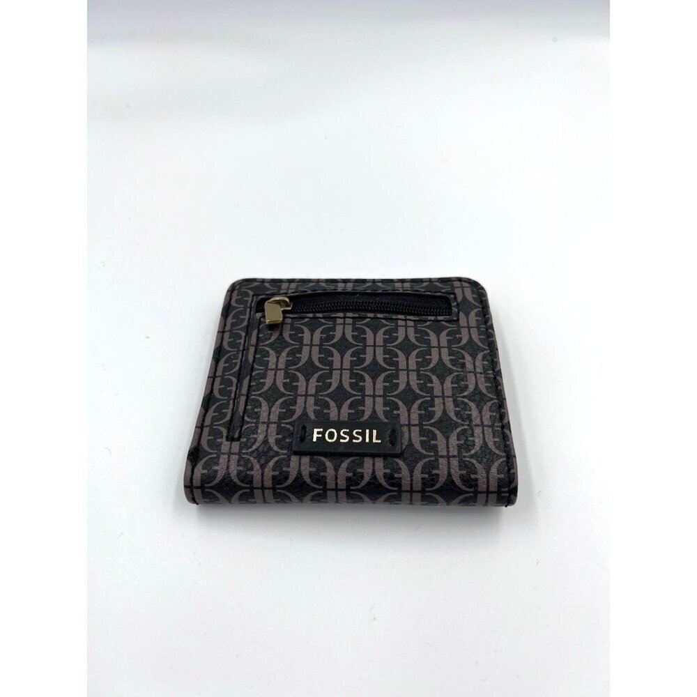NWT FOSSIL Madison Bifold Wallet Black/ Brown SWL2248015
